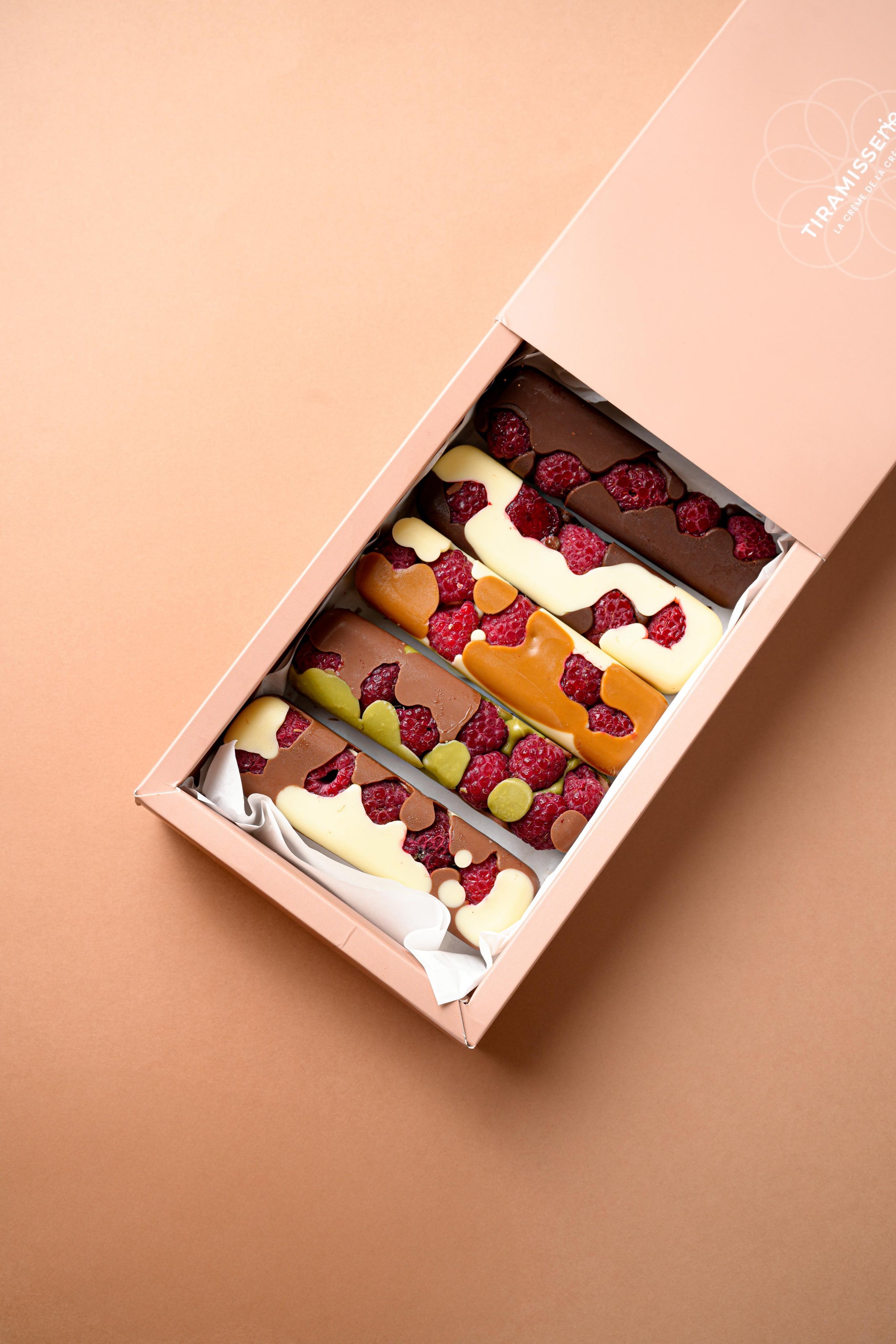 Box de 5 tablettes choco-framboises