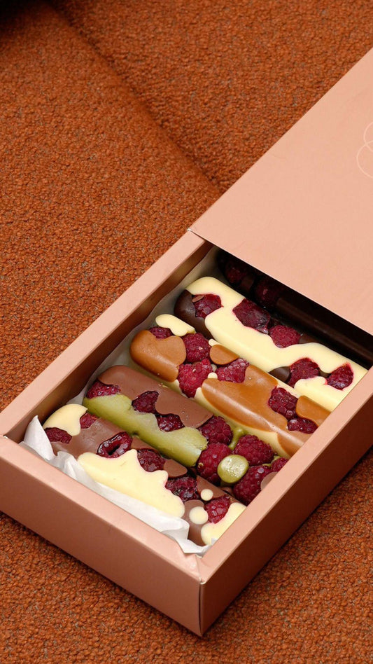 Box de 5 tablettes choco-framboises